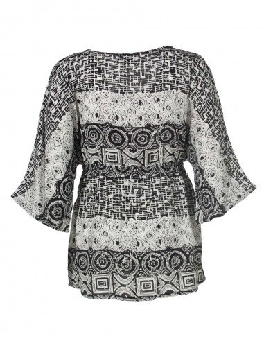 Rayon blouse with cubic print