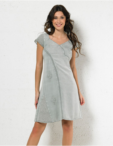 Robe Viscose Manches Georgette Sw