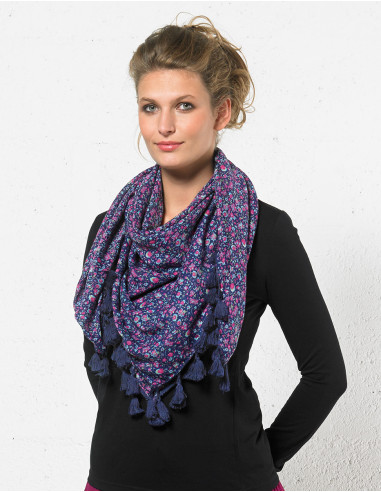 Foulard Polyester Carre Imprime Bhuttis