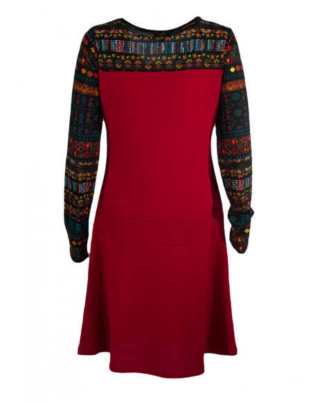 Robe maille col rond manches longues