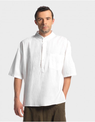 Cotton gent shirt w/short sleeves