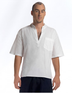 Cotton gent shirt w/short sleeves 2