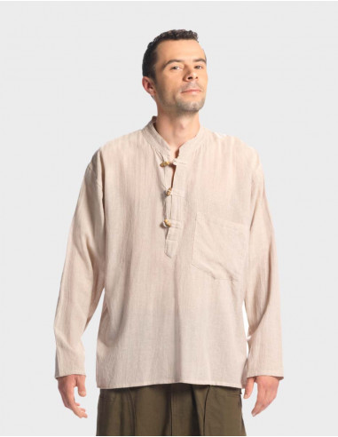 Cotton gent blouse with long sleeves