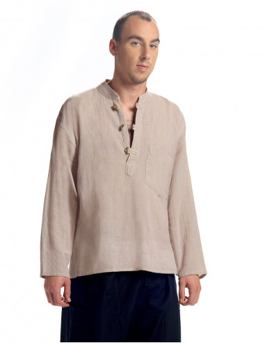 Cotton gent blouse with long sleeves