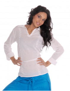 Long sleeve cotton blouse 2