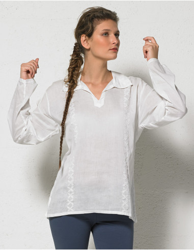 Long sleeve cotton blouse