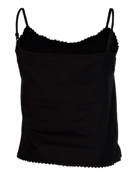 Embroidered cotton suspender top