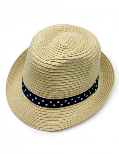 Chapeau Papier Beige Panama Deco ?illets