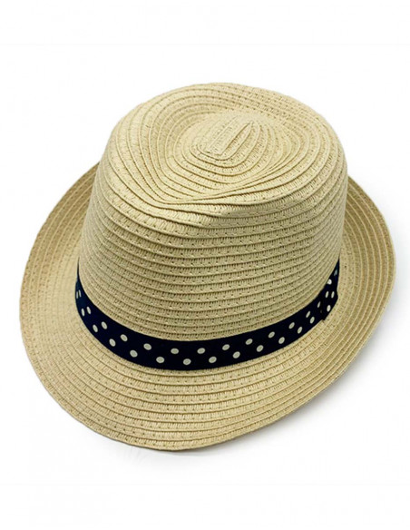 Chapeau Papier Beige Panama Deco ?illets