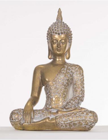 Statue Resine Bouddha Assis 32Cm