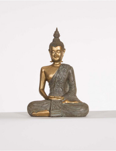 Statue Resine Bouddha Assis 20Cm