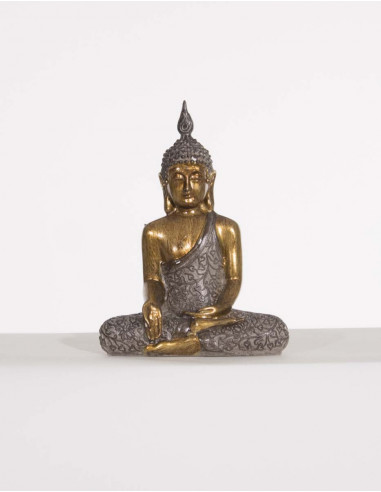 Statue Resine Bouddha Assis 14Cm