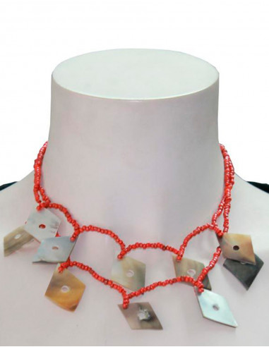 Collier plastique losange coquillage