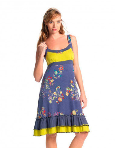 Robe mi longue imprime fleuri 