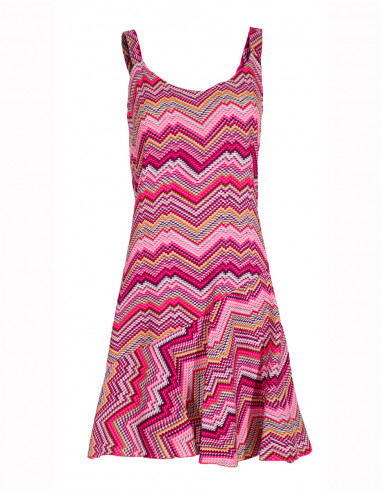 Robe viscose imprimée Zig Zag
