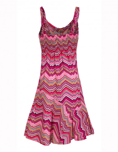 Robe viscose imprimée Zig Zag