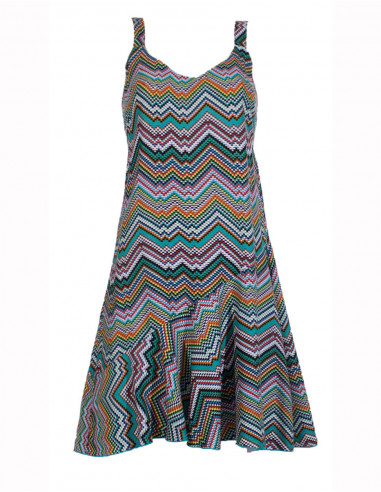 Robe viscose imprimée Zig Zag