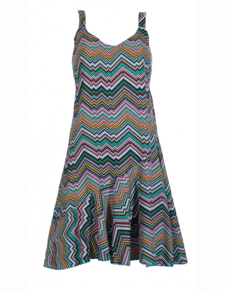 Robe viscose imprimée Zig Zag