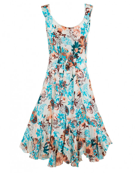 Robe mi-longue imprimee fleuri