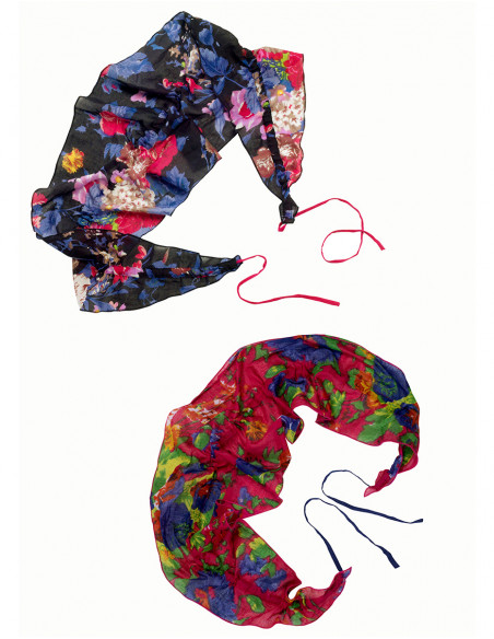 Foulard coton voile lien imprimé