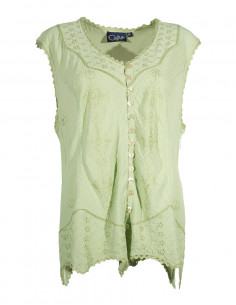 Chemisier viscose boutonné sans manche 2