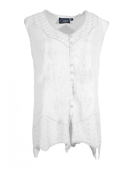 Chemisier viscose boutonné sans manche