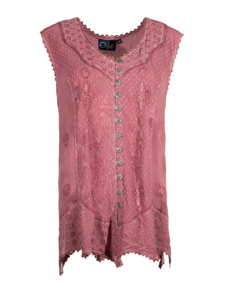 Chemisier viscose boutonné sans manche