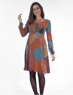 Long Viscose Dress Printed Moz