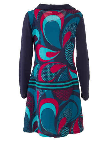 Robe courte maille manches longues