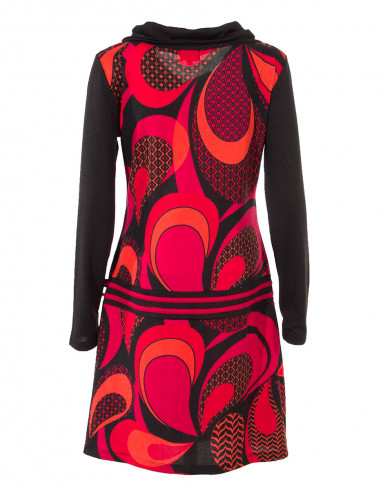 Robe courte maille manches longues