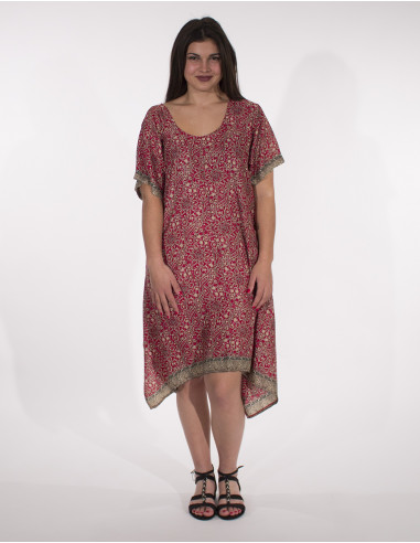 Polyester sari short sleeves dress