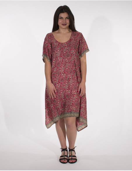 Robe Polyester Manches Courtes Sari