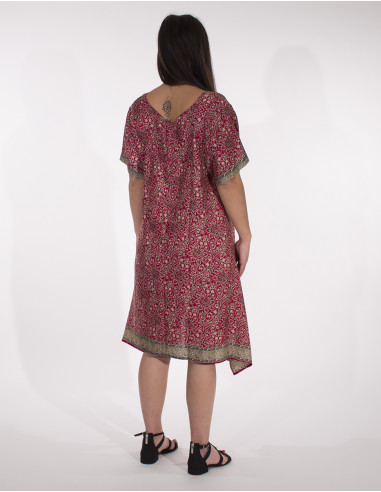 Polyester sari short sleeves dress