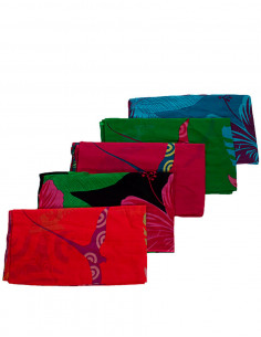 Pareo Coton Imp Reunion Paille En Queue x 10pces 2