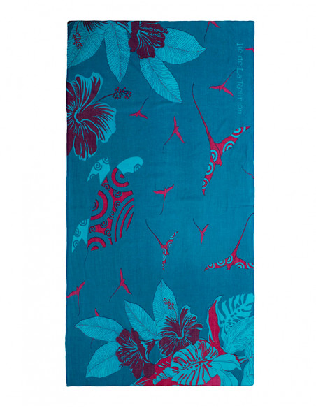 Pareo Coton Imp Reunion Paille En Queue x 10pces