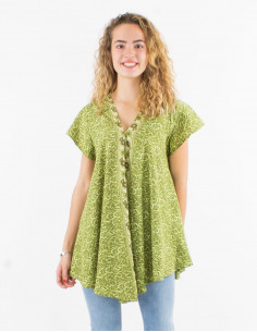 Chemisier polyester manches courtes sari imprimé 2