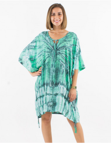 Tunique viscose tie dye manches courtes