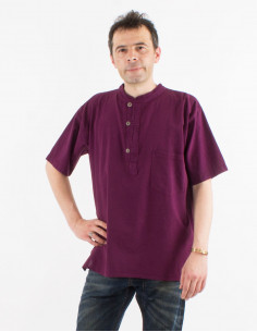 Chemise homme coton léger sw 3 boutons manches courtes 2