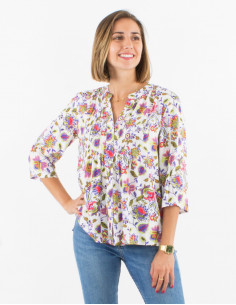 Chemisier viscose manches 3/4 imprimé paradise 2