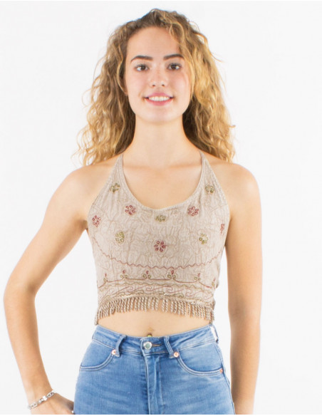 SW short fringed viscose top