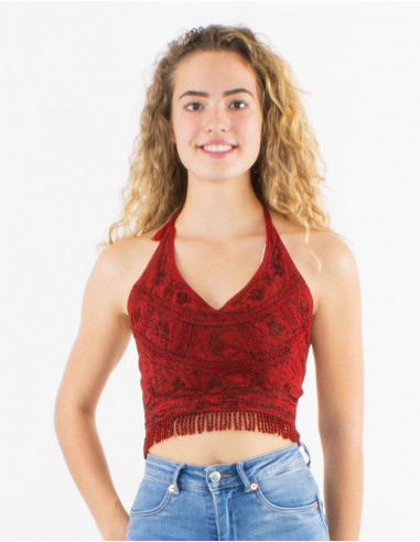 SW short fringed viscose top