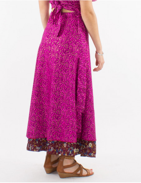 Jupe longue polyester portefeuille sari