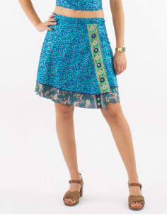 Jupe courte polyester portefeuille sari