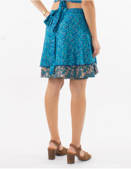 Jupe courte polyester portefeuille sari