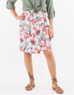 Jupe courte viscose imprimé bohémian