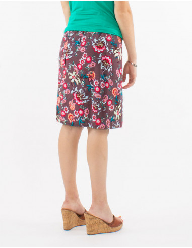 Jupe courte viscose imprimé bohémian