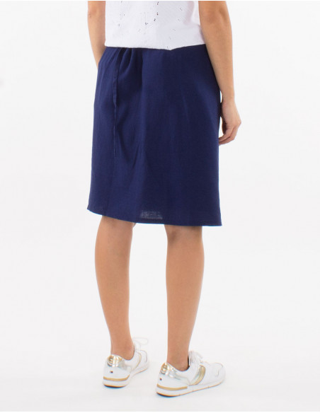 Jupe mi longue 54% lin 46% viscose portefeuille