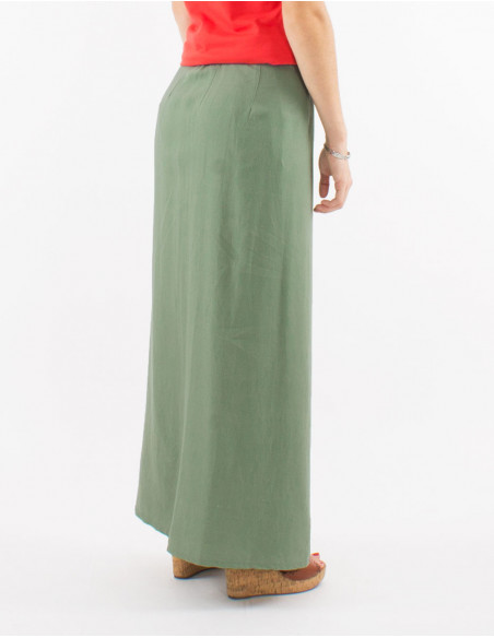 Jupe longue 54% lin 46% viscose portefeuille