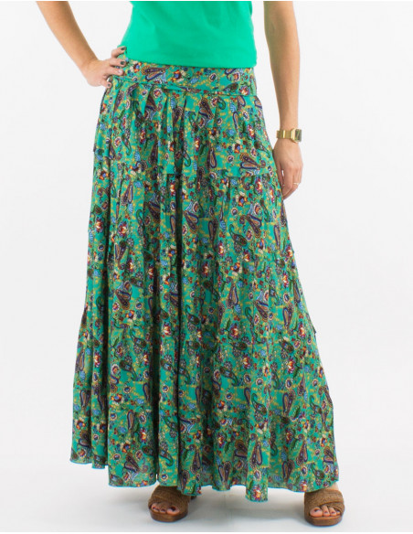 Jupe longue polyester imprimé mistery