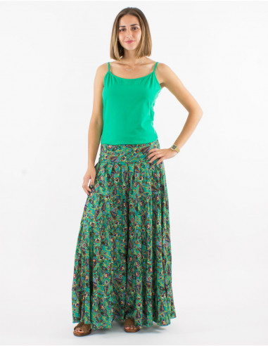 Jupe longue polyester imprimé mistery